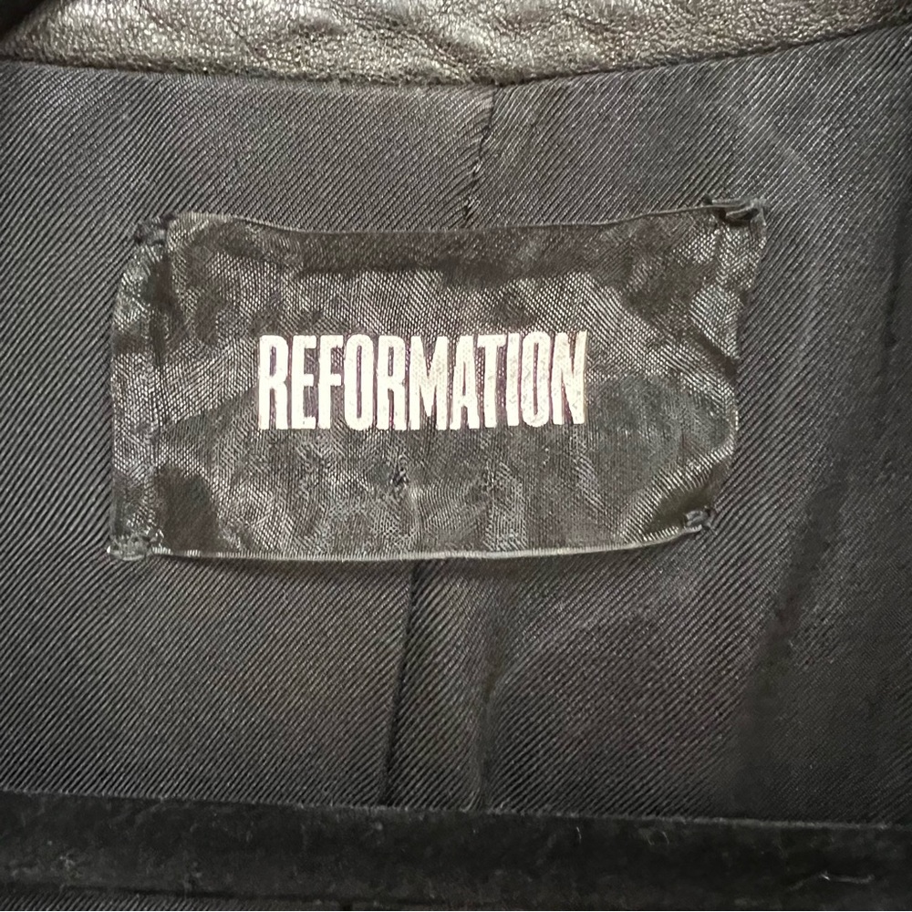 Reformation Big Dipper Leather Moto Style Jacket, Size S - Picture 9 of 13